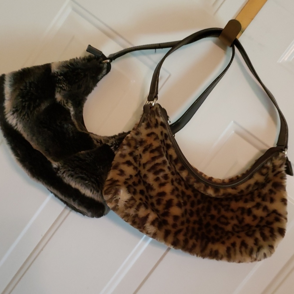 OLD NAVY FAUX FUR PURSES. LOT OF 2